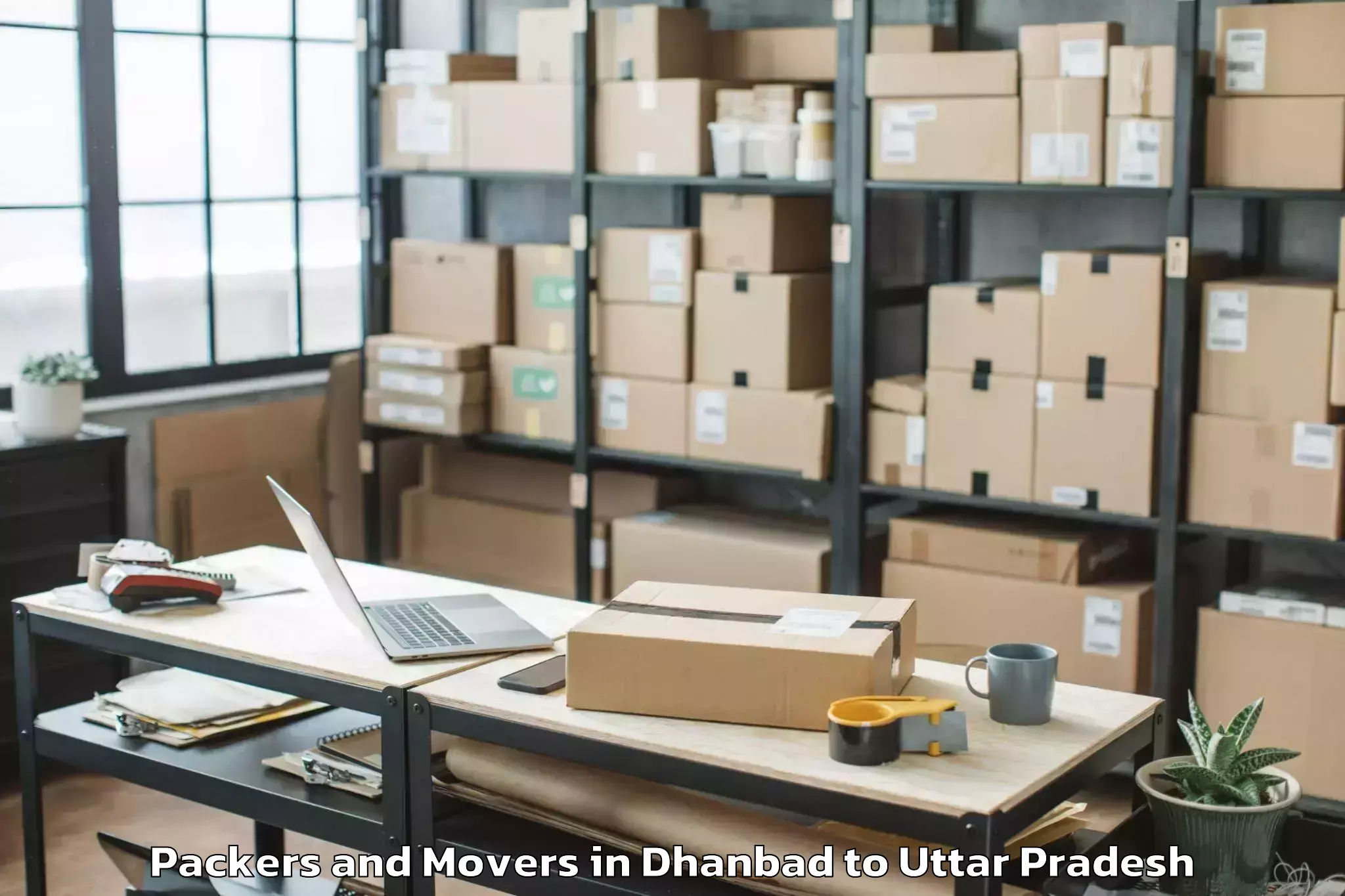 Easy Dhanbad to Mahavan Packers And Movers Booking